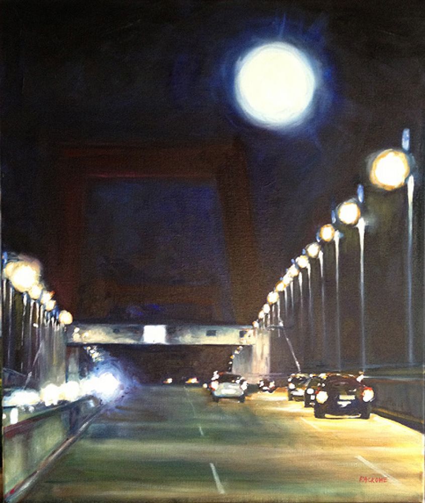 Le Pont d'Aquitaine à La Nuit- painting by Amanda Rackowe
