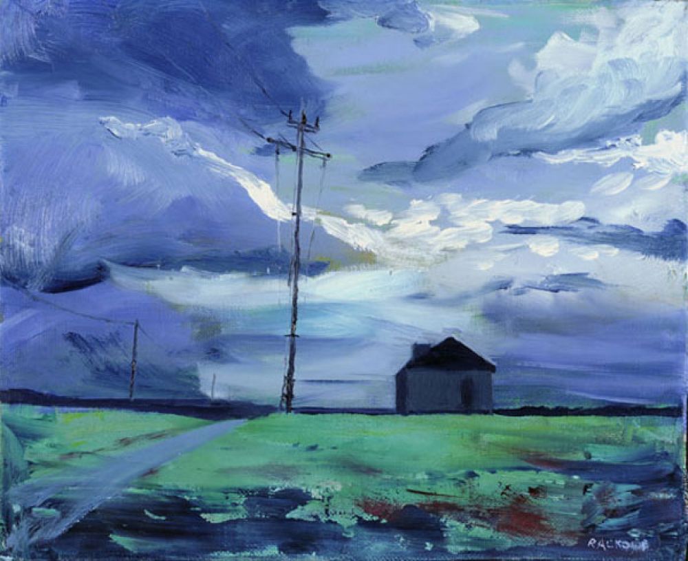 Stormy Silo - painting by Amanda Rackowe