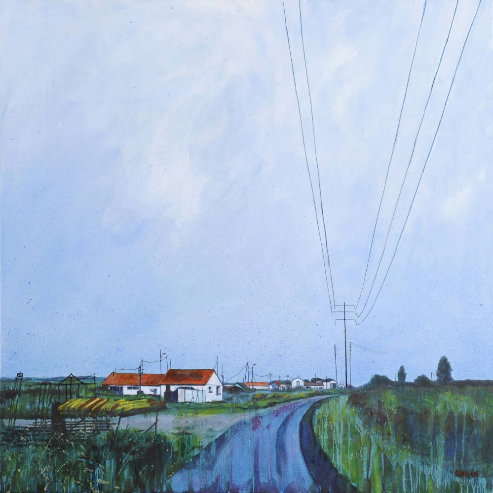 Blue Road - painting of Oléron by Amanda Rackowe