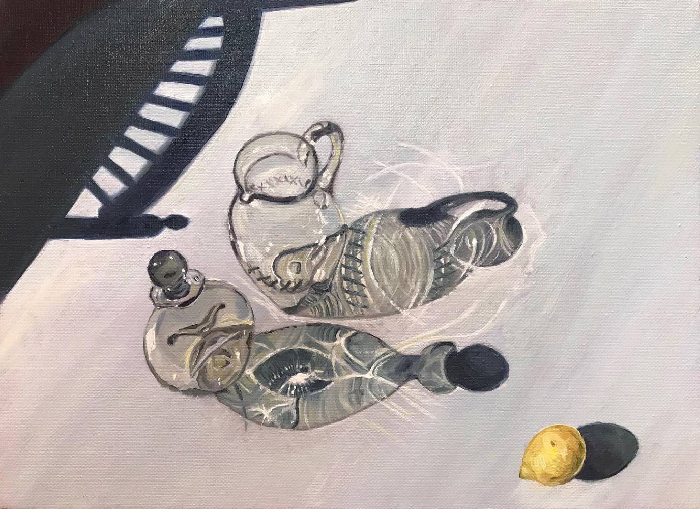 Lumière, verre et citron -painting by Amanda Rackowe