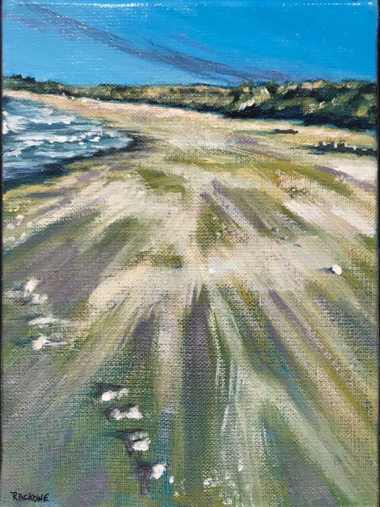 Wind on the beach - a painting by Amanda Rackowe