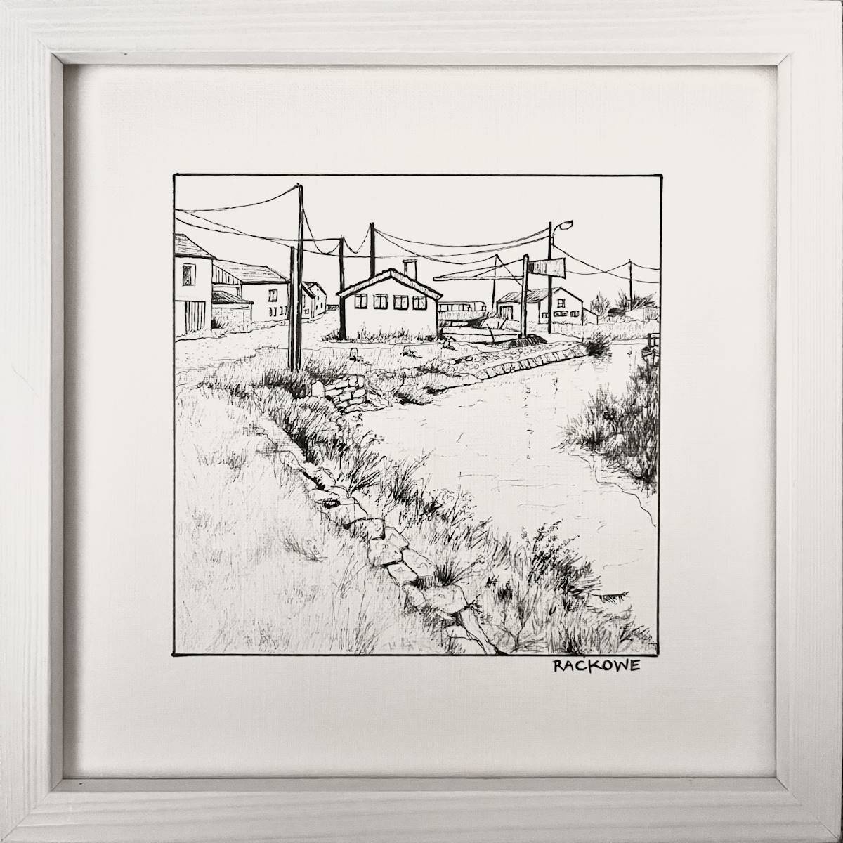 Arceau Port Ostreicole - ink - Oléron paintings - Amanda Rackowe