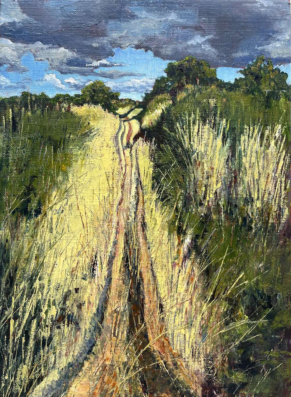 Tracks Oléron paintings by amanda Rackowe